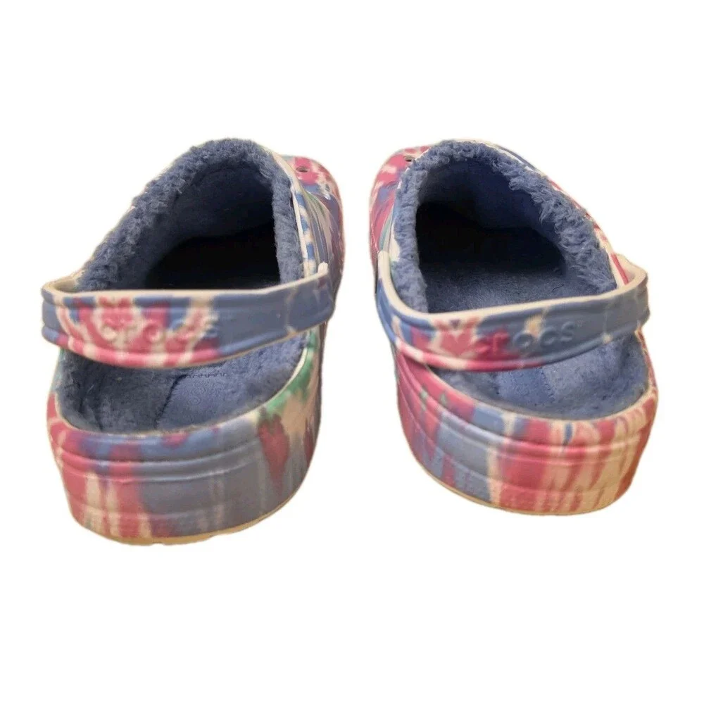 Crocs Shoes Classic Lined Tie Dye Clogs Fuzzy Comfort Slides, Mens Size 11
